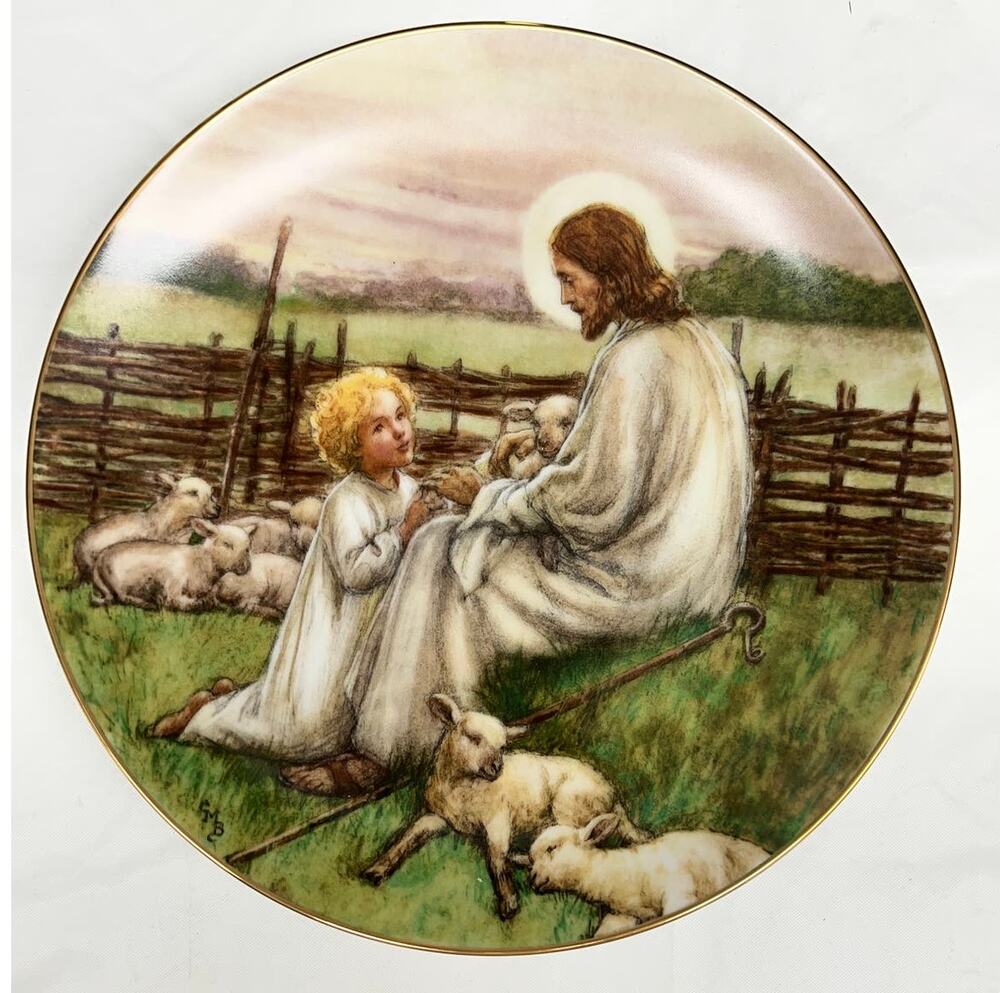 The Lord's My Shepherd Plate Original by Cicely Mary Barker 8.5" W/ COA Boxed